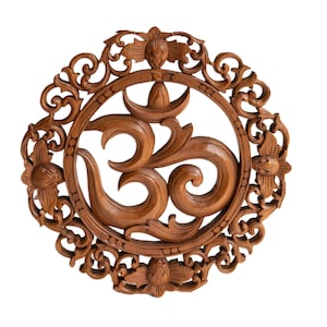 Handcrafted Om Symbol 12 Inch / 30 cm, Wall Decor, Hand Carved, Home Living Yoga, Wall Hanging, New Home Gift, Gift Idea, Gift for Her