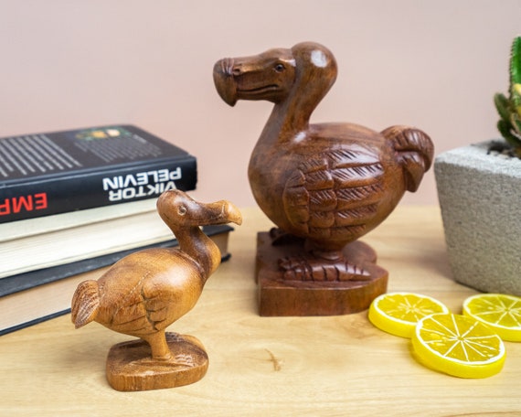 ドードー鳥 6.5インチ / 16 cm、木製像、木彫り、置物、室内装飾、装飾