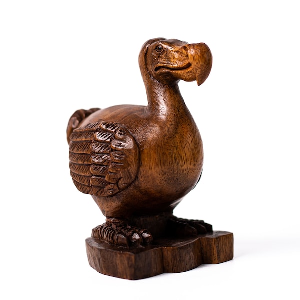 Dodo Bird 6,5 pouces / 16 cm, Statue en bois, Sculpture sur bois, Figurine, Décoration intérieure, Ornement, Cadeau d’anniversaire, Fait main