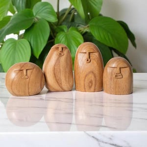 Cara divertida, Meme divertido de madera, Figura de cara de madera, Talla de madera, Decoración de mesa, Decoración de oficina, Regalo de cumpleaños, Regalo para ella, Regalo para él