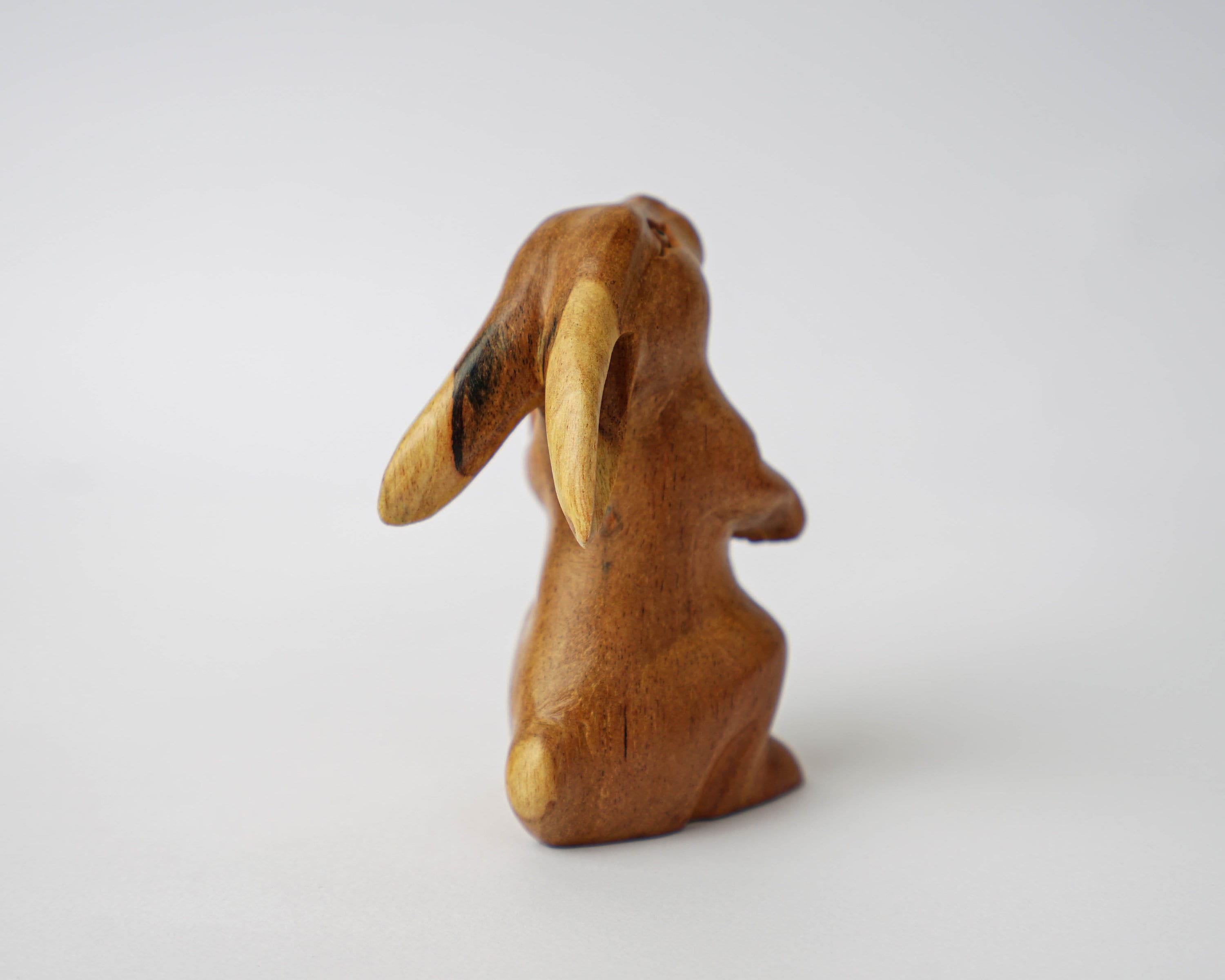 Rabbit Hand Carved Statue Wood Carving Unique Figurine Etsy