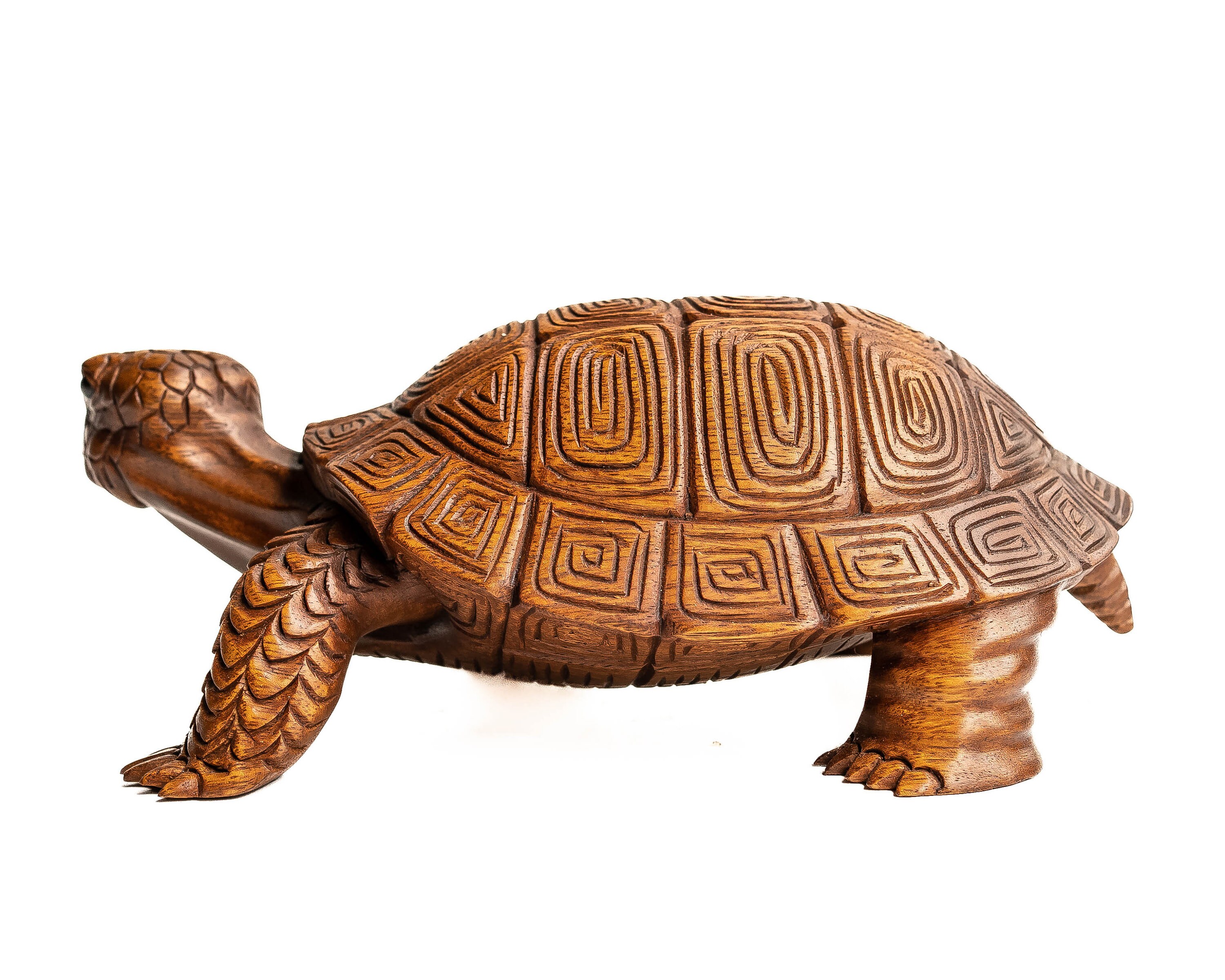 木製カメ 3インチ / 7 cm、カメの彫刻、カメの像、カメの彫刻、ホーム