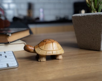 Turtle Wooden Carving 2 Inch / 5 cm, Turtle Wooden Carver, Turtle Statue, Turtle Carving, Home Decor, Animal Figurine, Animal Decor