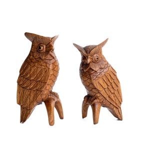 Eule Holzschnitzerei 12 cm, Eulenfigur, Tierholz, Raumdekor, Wohnkultur, Geschenk für Sie, Geschenk für Ihn, Geschenkidee