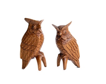Intaglio in legno di gufo 5 pollici / 12 cm, statuetta di gufo, legno di animali, decorazione della camera, decorazione della casa, regalo per lei, regalo per lui, regalo di anniversario, idea regalo