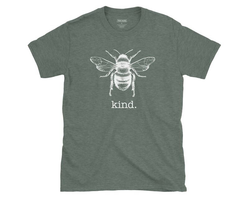 Bee Kind T Shirt Be Kind Shirt Graphic Tees Illustrated Shirts Cute Bumblebee Kindness Tshirt Cool Tshirts Vintage Art Retro Tee