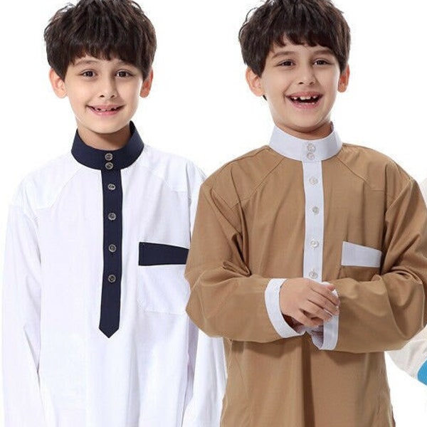 Jubbah, Jubba, Thobe, Thoab, Kaudura Qamees, Saudi Kids, Muslim Kids Boys Daffah Thobe_ Islamic Arab Kaftan Jubba Saudi Clothes