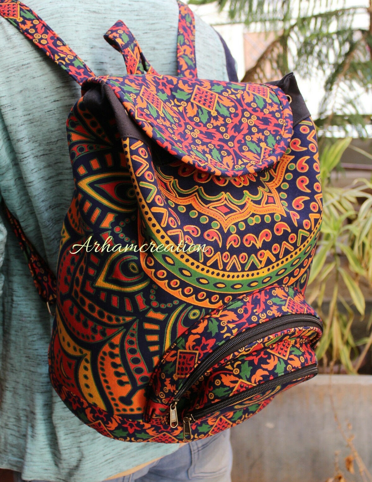 Gift Fashion Backpack / Hippie Cotton Backpacks Multi Etsy