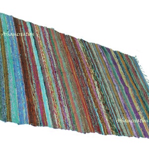 5X7 Feet Chindi Rug- Bohemian Recycled Cotton Rug-4X6 Ft RAG RUG- Colorful Floor Carpet- Home Decor Rugs-Living Room Rug-Bathroom Rug #AC402
