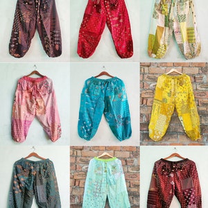 Hippie Boho Rayon Harem Pants, Women’s Summer Pants, Festival Clothing-Boho pants,Patchwork Harem Pants with Pockets,