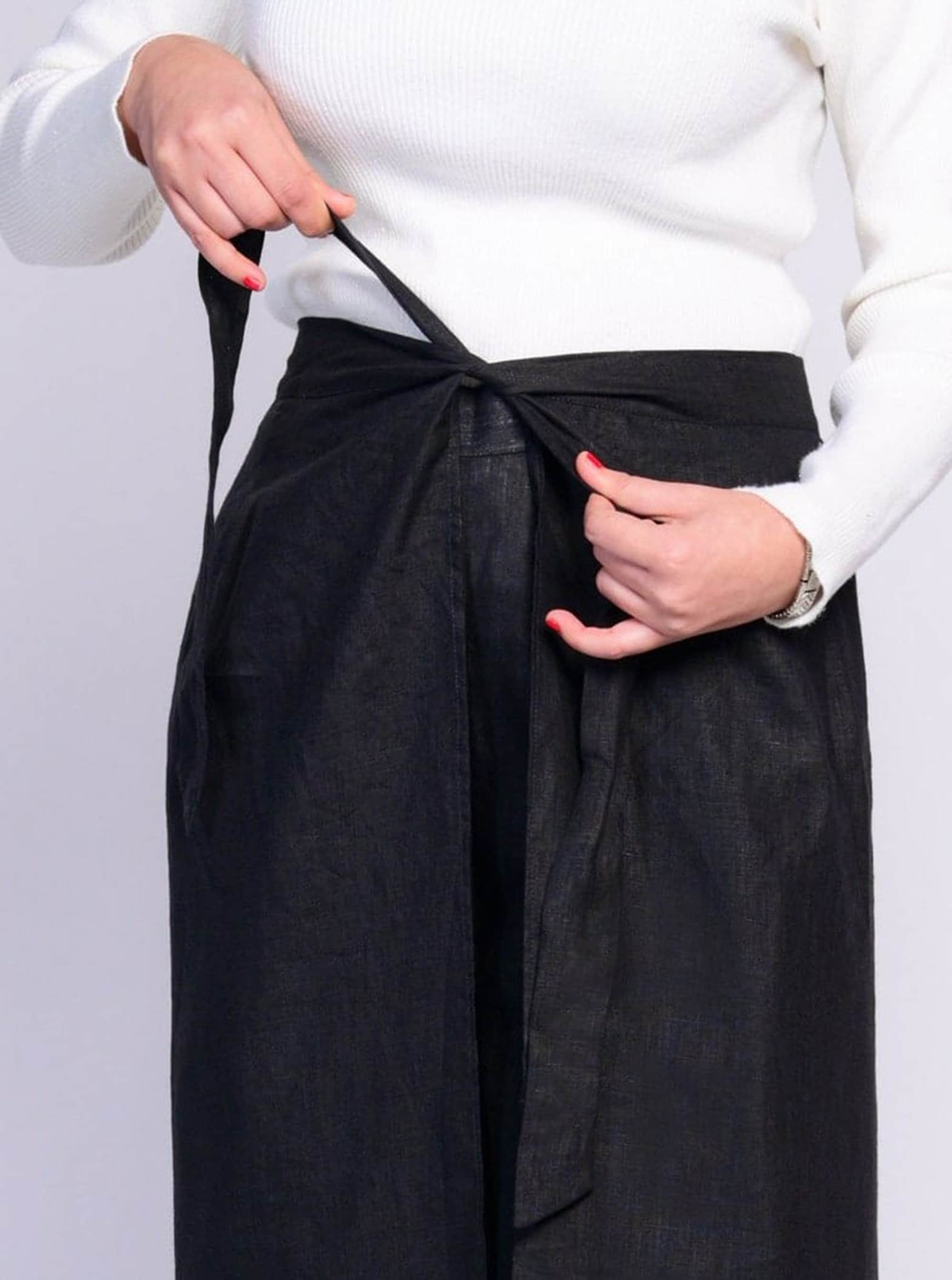 Buy Solid Color Wrap Pants, Lightweight and Flowy Wrap Around