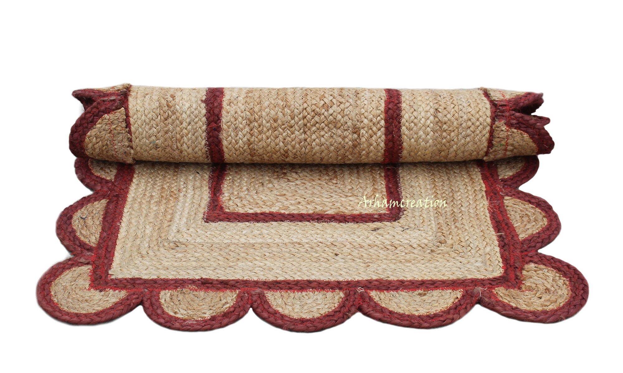 Scalloped Jute Rug Scallop Rug Decorative Rug Natural Jute Etsy UK
