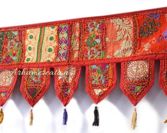bohemian Toran- Indian Door Toran / Wall Tapestry "Boho Masala" handmade door valance, colorful door - window decor >hippie wall decor