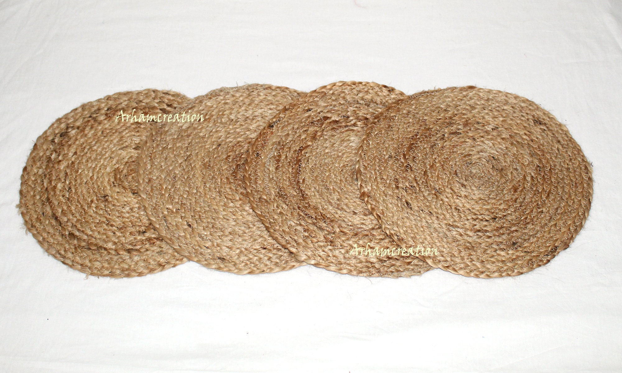 Round Rustic Jute Placemats 12 inches Jute Placemat 30 CM Etsy