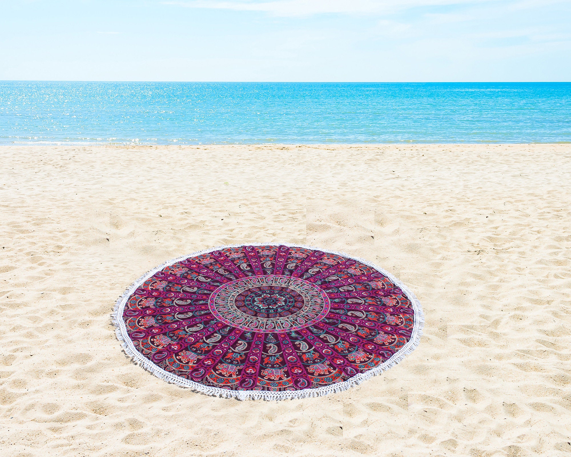 48 round Cotton Tapestry Round Wall Hanging Tapestry | Etsy