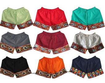 Unisex Summer Shorts> Unisex Patchwork Shorts > Vintage Colorful Mans Shorts_ Beach Wear Shorts / Patchwork Shorts> Yoga Shorts / Dyed Short