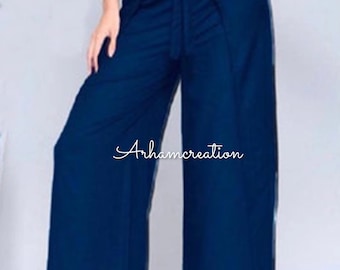 Broek, Wide Leg Palazzo - Wrap Tie Art om Casual te dragen, katoenen Wrap Broek, Dames Harem, Spleet Broek, Broek Festival, Strand, Yoga Meditatie