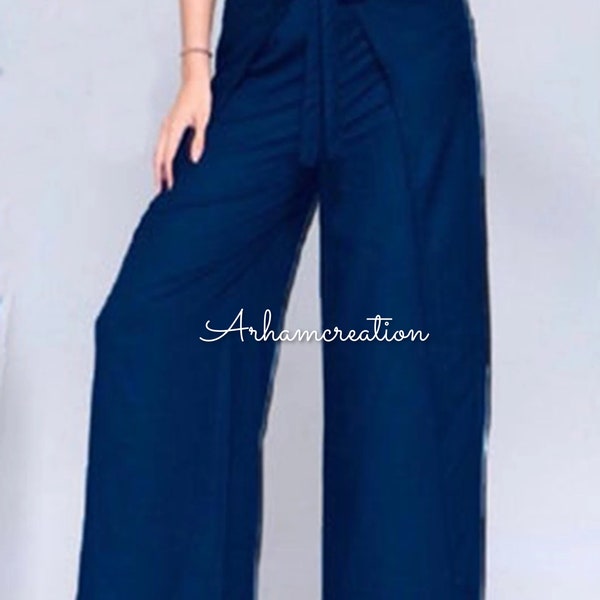 Pant, Wide Leg Palazzo - Wrap Tie Art To Wear Casual , cotton Wrap Pants, Women Harem, Slit Pants, Trousers Festival, Beach, Yoga Meditation