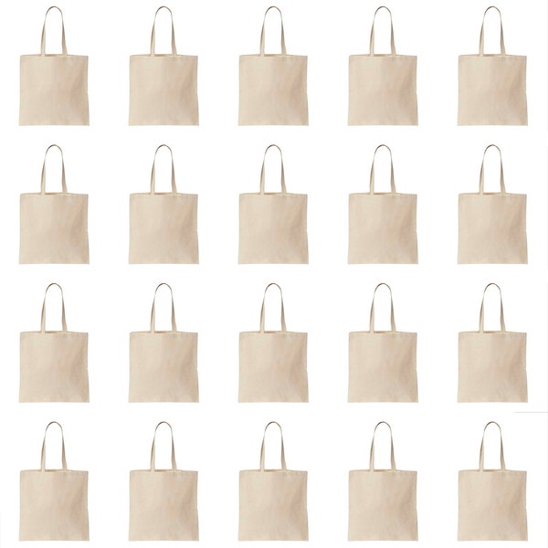 Pack of 1/3/5/10/25/50/100/200 PC Plain Natural Cotton Shopping Tote Bags Eco Friendly Shoppers, Eco Friendly Shoppers - FREE SHIP