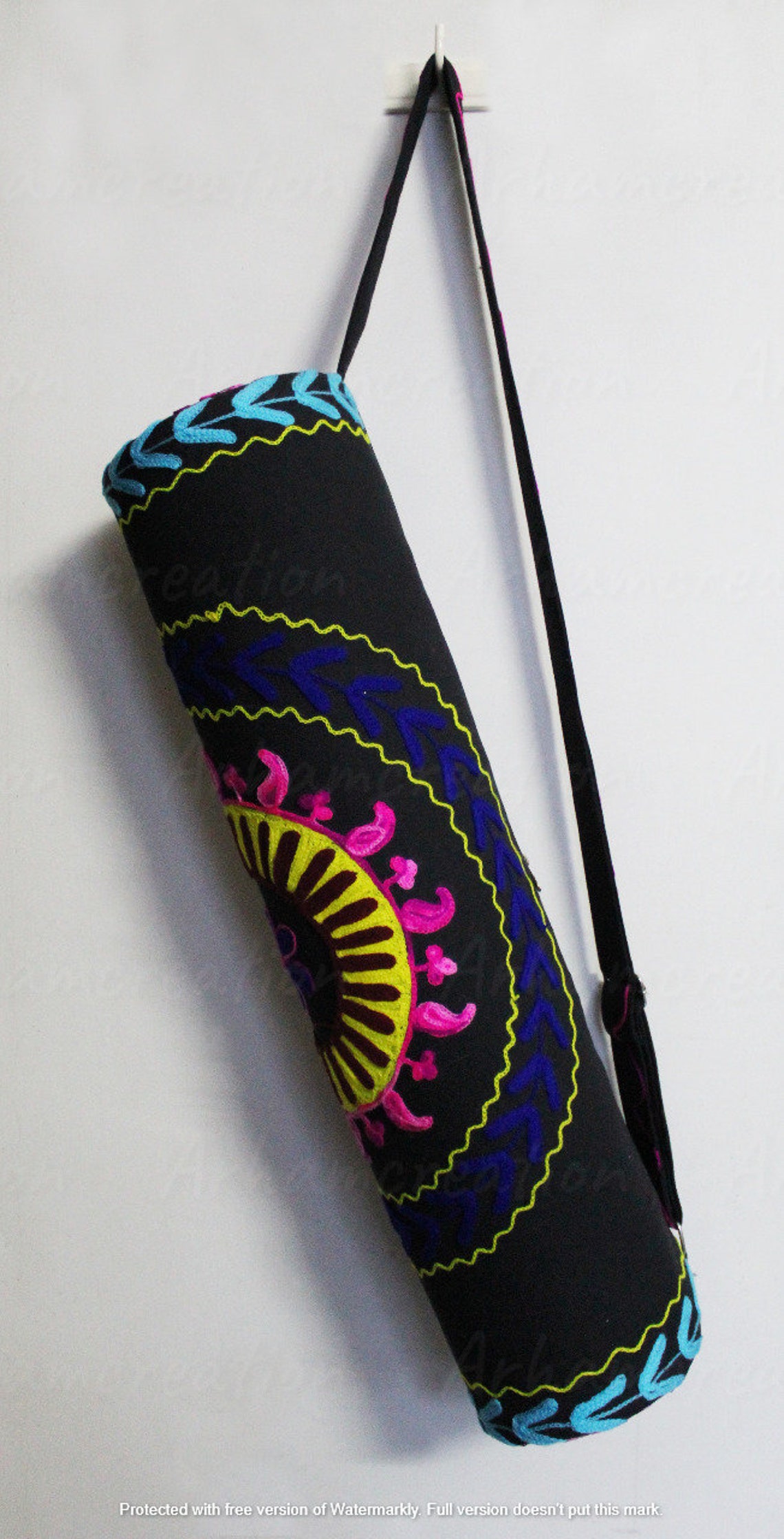 Yoga Bag/ Indian Embroidered Yoga Mat Carrier Bag/ Sports Gym Etsy