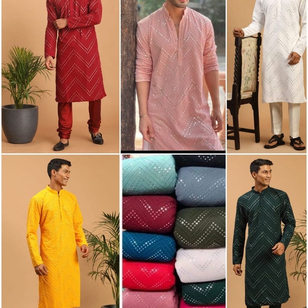 Gift, 7XL Indian men's kurta, Embroidered kurta Pajama sequence. Party wear kurta, Men’s Faishion S - CUSTOM Kurta Available