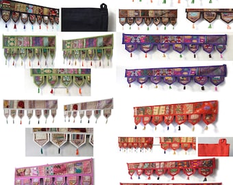 Door Wall Hanging Toran Handmade Patchwork Window Decorative Valances Home Decorative Toran, Door Topper Valances, Colorful Valance