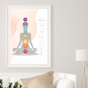 Chakra Printable / Spiritual / Chakra Poster / Chakra Symbols / Chakra Meanings / Chakra Affirmation / Chakra Instant Download / Wall Art