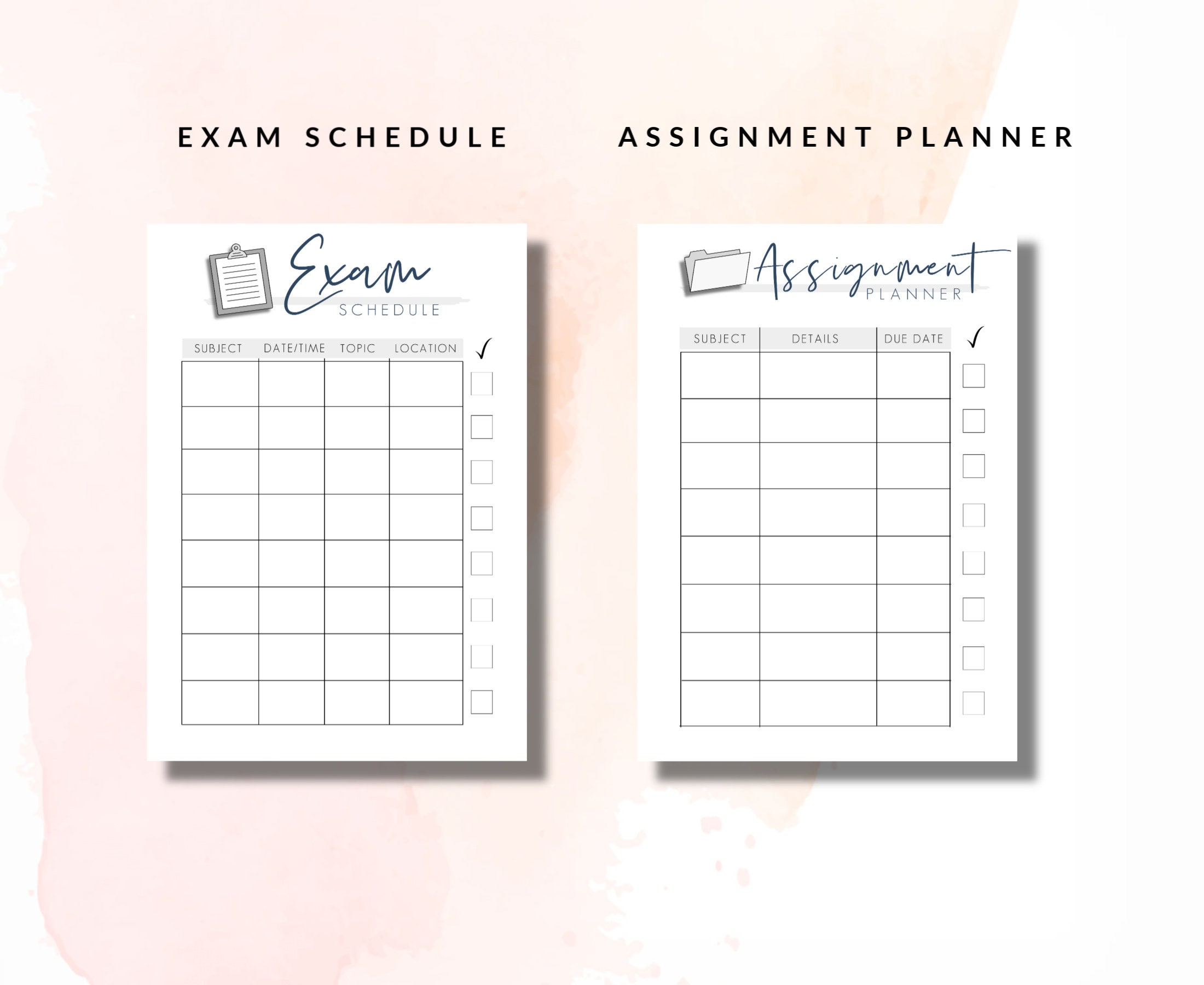 Paper & Party Supplies Paper Study Planner Kit Scheduling Organiser ...