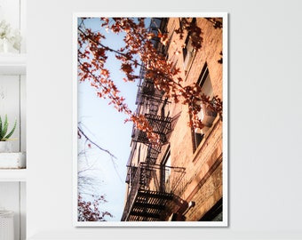 New York City Apartment Building Print, NYC Photography, NYC Boho Print, New York Printables, New York Instant Download, Floral New York