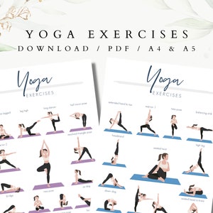 Exercices de yoga imprimables, Poses de yoga, Guide de yoga, Gourou de yoga, Affiche de yoga, Déchiquetage corporel, Guide de fitness, Spirituel, Téléchargement instantané, Imprimable