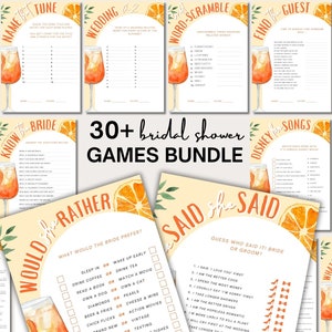 Pacchetto EDITABLE di giochi per addio al nubilato a tema Spritz italiano, Modifica in Canva, Tema agrumi, Giochi per addio al nubilato, Pacchetto pacchetto addio al nubilato