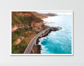 Sydney Sea Cliff Bridge Coastal Print, coastal Printable Digital DOWNLOAD, Australian Landscapes and Digital Prints