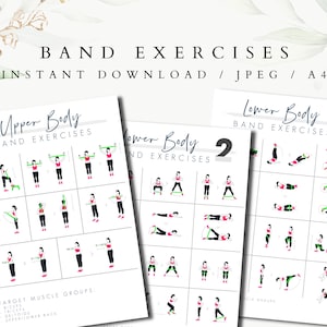 Full body Band Exercises, body shred guide, fitness exercises, upper body exercises, booty exercises, leg exercises, resistance training