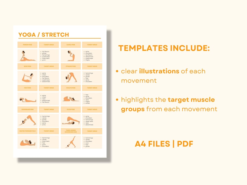 Yoga & Stretching Workout Templates | Flexibility, Strength and ...