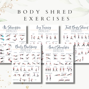 Exercices complets du corps, guide de déchiquetage du corps, exercices de fitness, exercices abdominaux, exercices de butin, exercices pour les jambes, exercices pour les bras et les épaules, sain