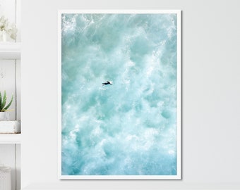 Aerial Surfer Print, Surf Print, Aerial Photography, Aerial View, Aerial Surf, Surfing Photography Aerial Beach Print Aerial photo Surf Art