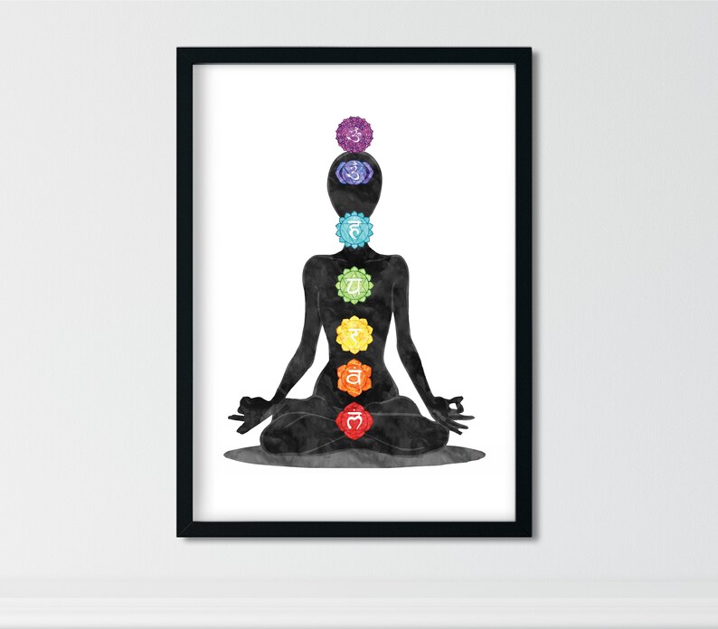 Chakra Yoga Poses Poster, Chakra Alignment DIGITAL DOWNLOAD, Chakra