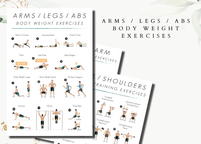 Male Weight Training Exercises, Barbell Exercises, Dumbbell Exercises, Full Body Exercises, Body