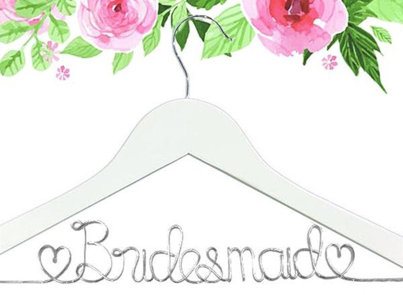 Free Ship Bridesmaid Hanger Wedding Hanger Personalized Bridal Hanger Wire Name hanger Wire Hanger Name Hanger Bridesmaid gift