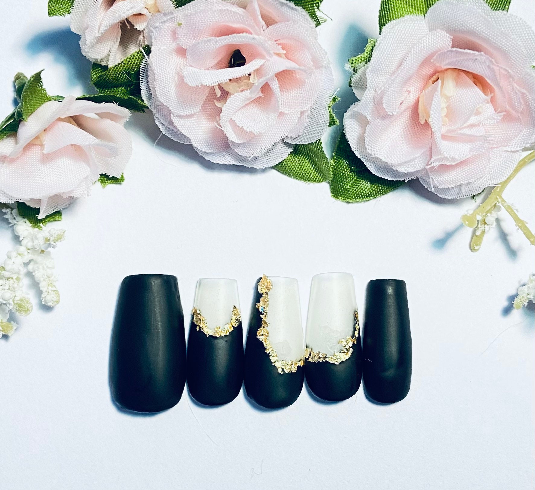 Black and White Nail Art - Etsy