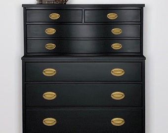 Tall Black Dresser Etsy