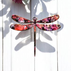 Dragonfly Handmade Wood with Resin Wall Decor Multiple Colors 14 Inches