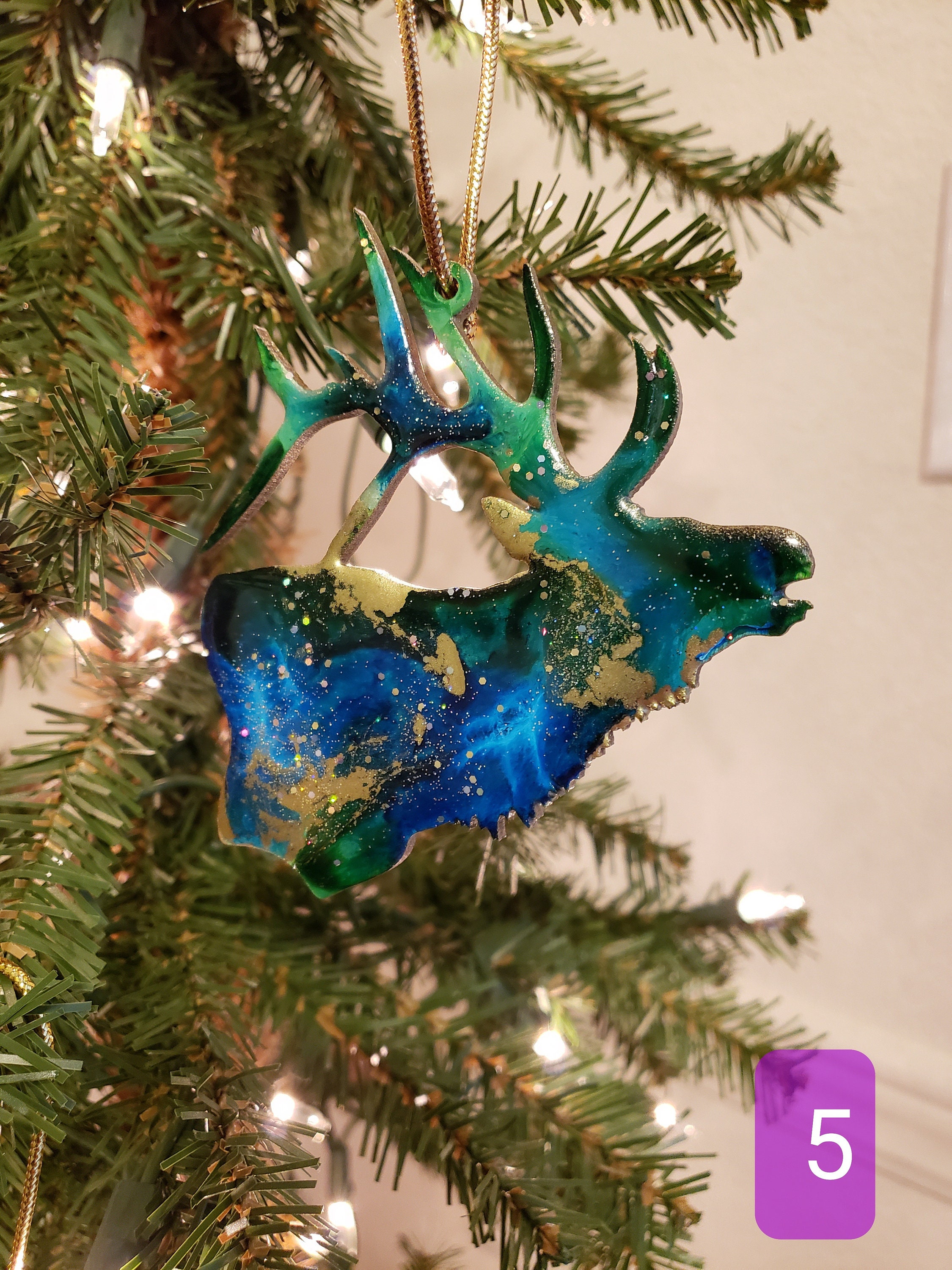 6pcs Christmas Tree Elk Adornments Microlandscape Decors assorted Color