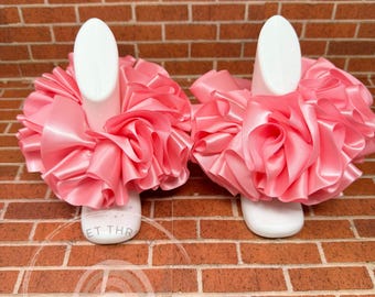 Pink Ruffled Ribbon Ankle Tutus | Birthday Anklets