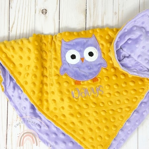 Owl Minky Baby Blanket | Personalized Minky Baby Blanket | Personalized Baby Shower Gift | Security Blanket | Baby Blanket | Blanket | Minky