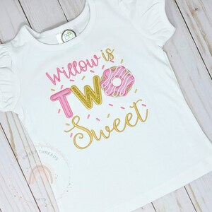 Donut Birthday Shirt With Name | Two Sweet Donut Birthday Shirt | Two Sweet Party Theme | Donut Birthday Party | Donut Party Theme