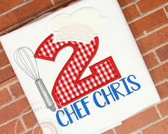 Camiseta de cumpleaños de chef personalizada/Tema de repostería, gorro de chef