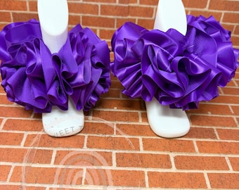 Purple Ribbon Ruffled Ankle Tutus | Birthday Anklets