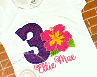 Embroidered Hawaiian Birthday Shirt | Luau Party Outfit