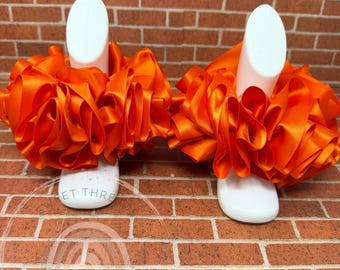 Orange Ribbon Ruffled Ankle Tutus | Birthday Anklets